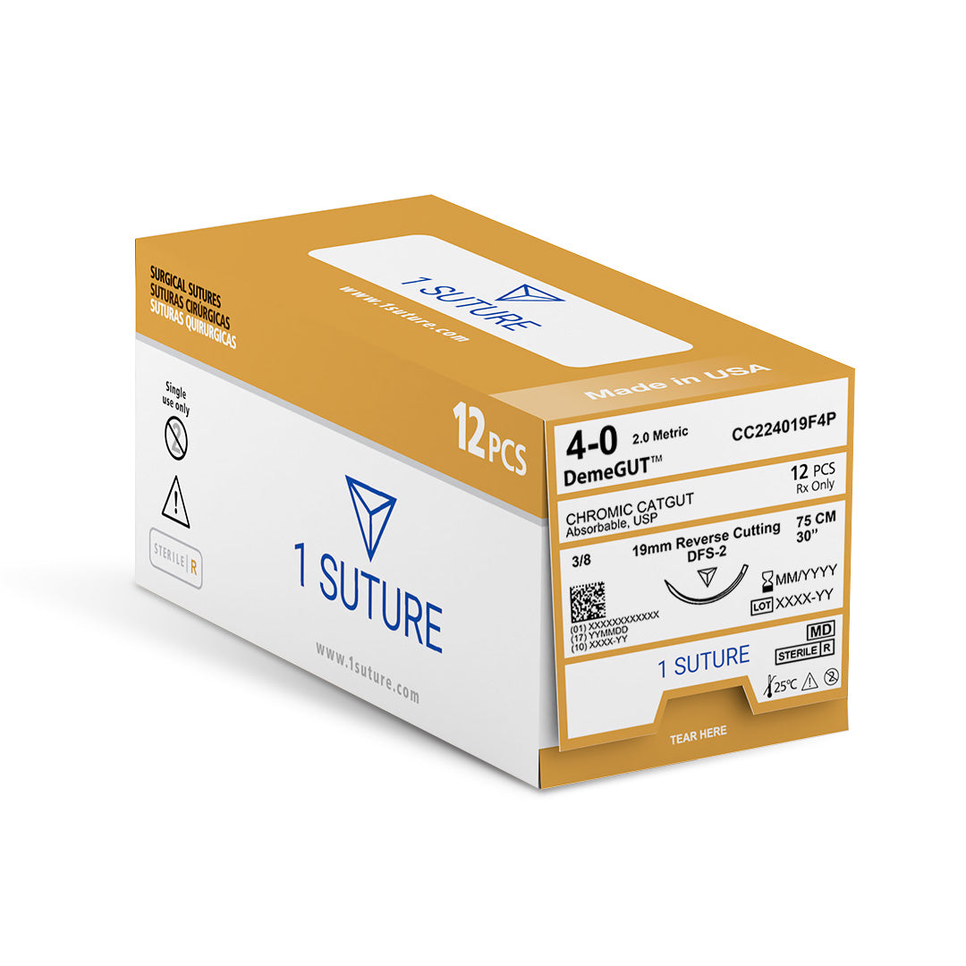 Chromic Gut, Box of 12 Sutures