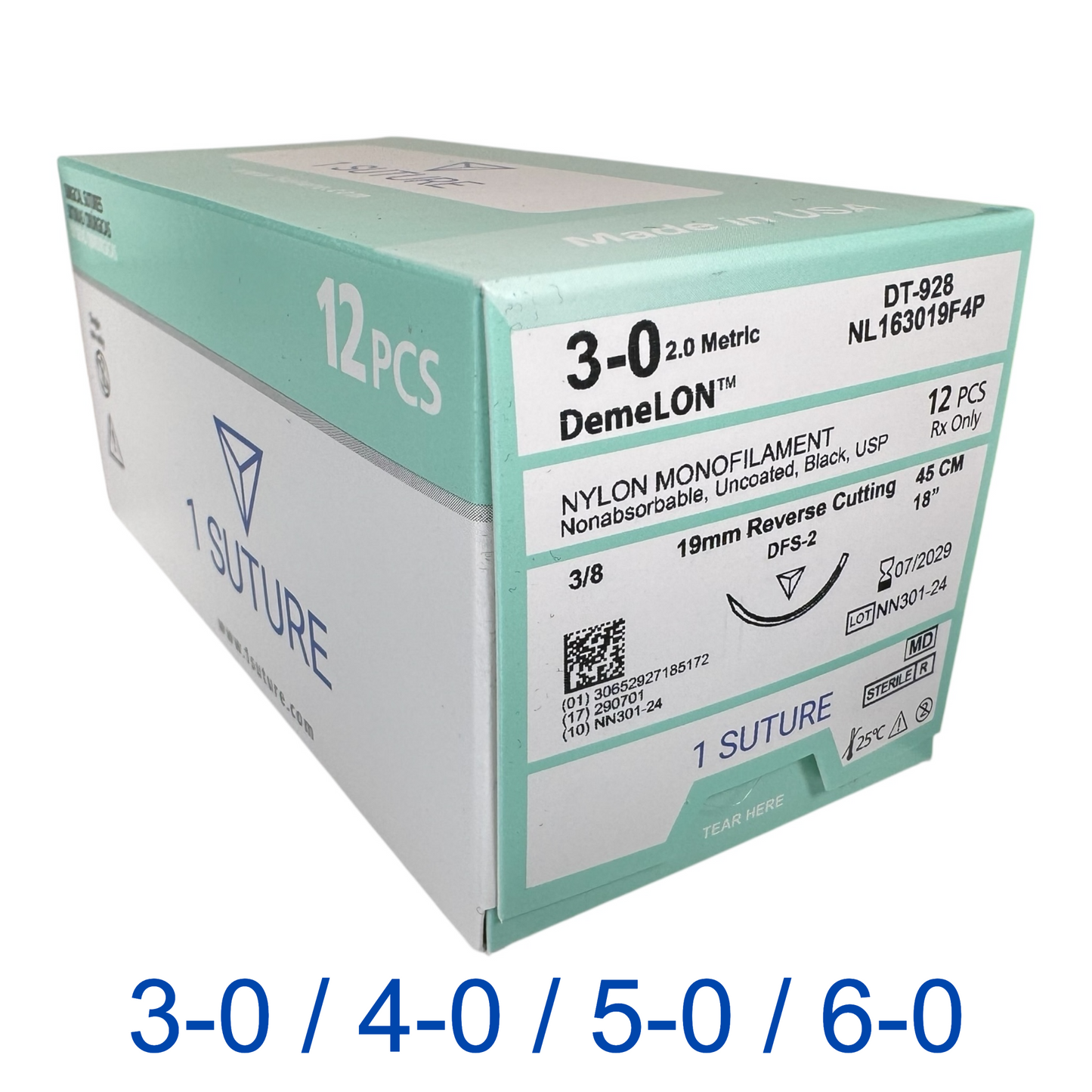 Nylon, Box of 12 Sutures