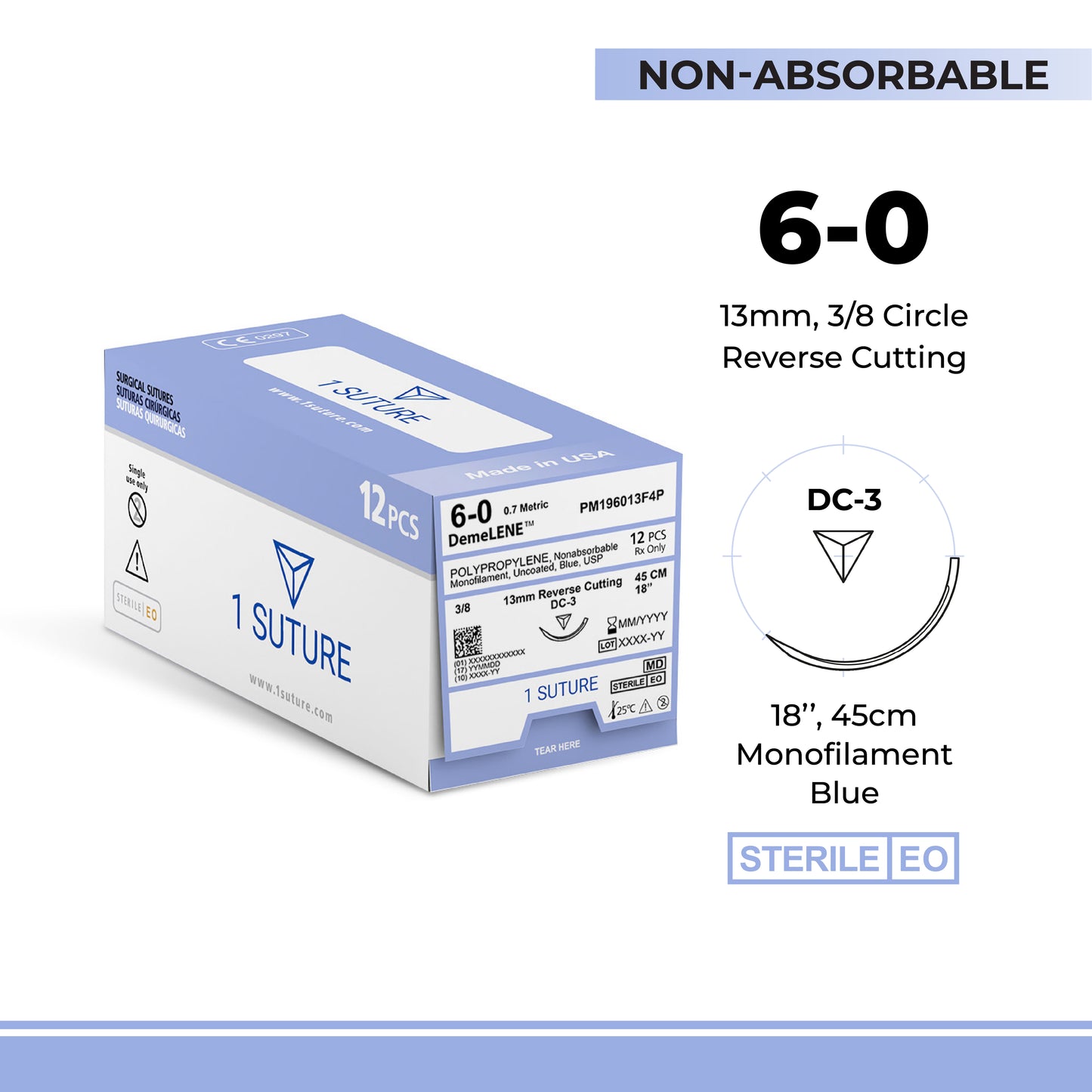 Polypropylene (Prolene*), Box of 12 Sutures