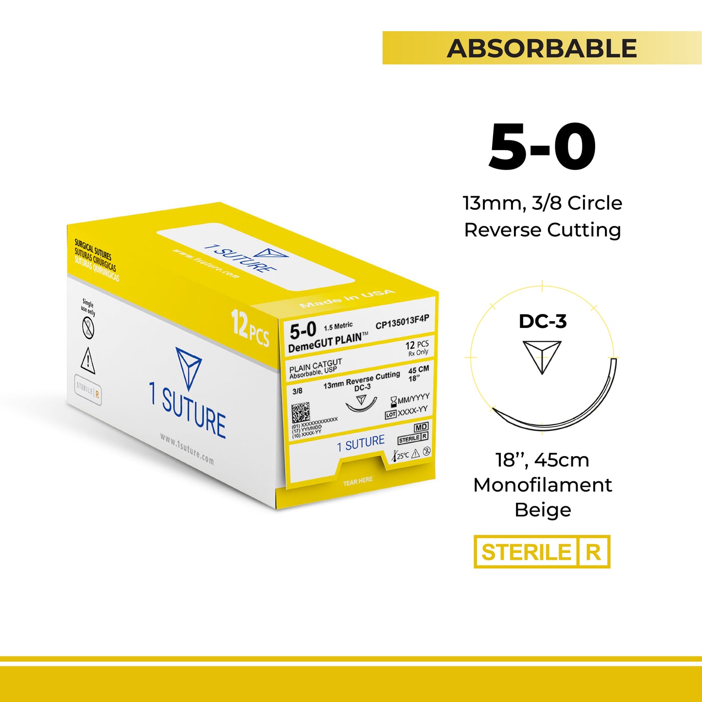 Plain Gut, Box of 12 Sutures