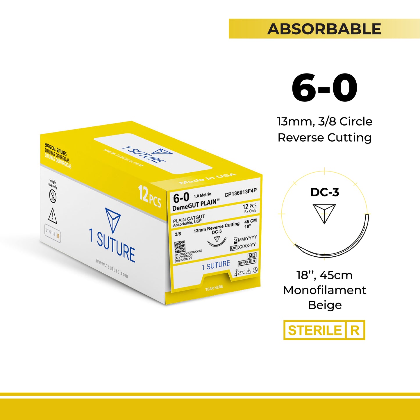Plain Gut, Box of 12 Sutures