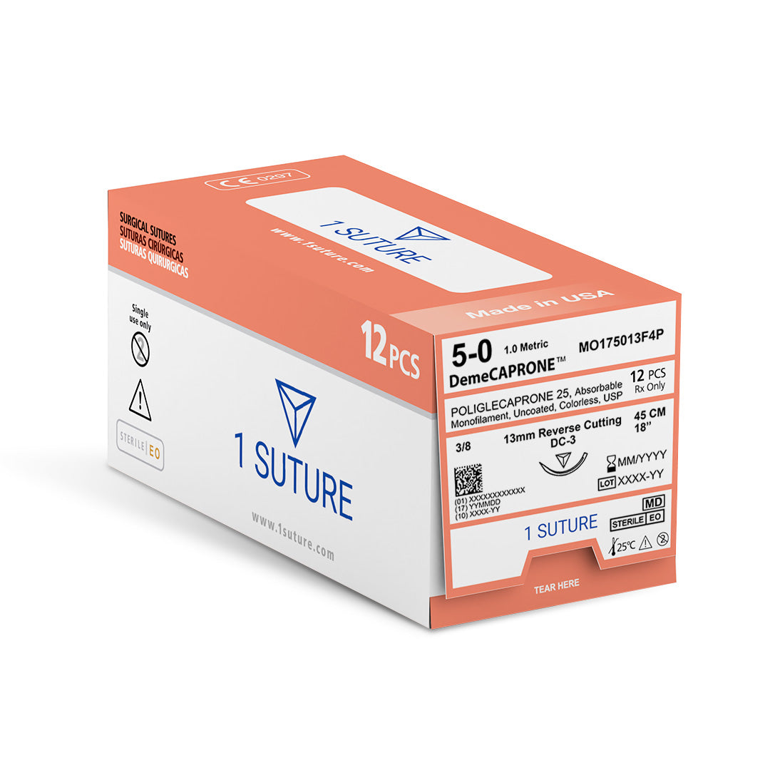 Poliglecaprone 25 (Monocryl* / PGCL), Box of 12 Sutures