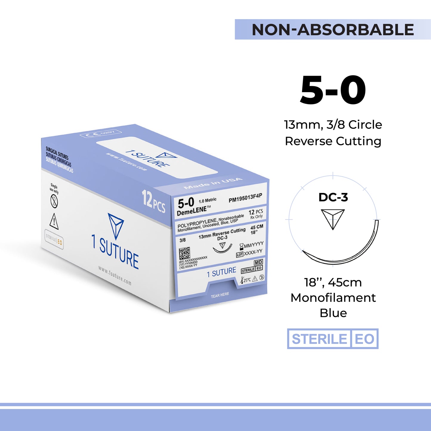 Polypropylene (Prolene*), Box of 12 Sutures
