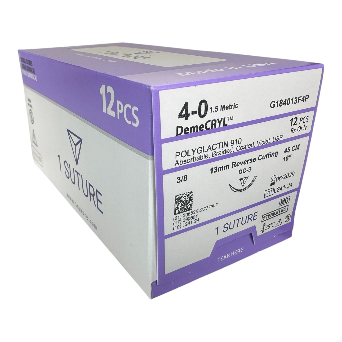 Ultra Sharp Polyglactin 910 (Vicryl) Box of 12 Sutures
