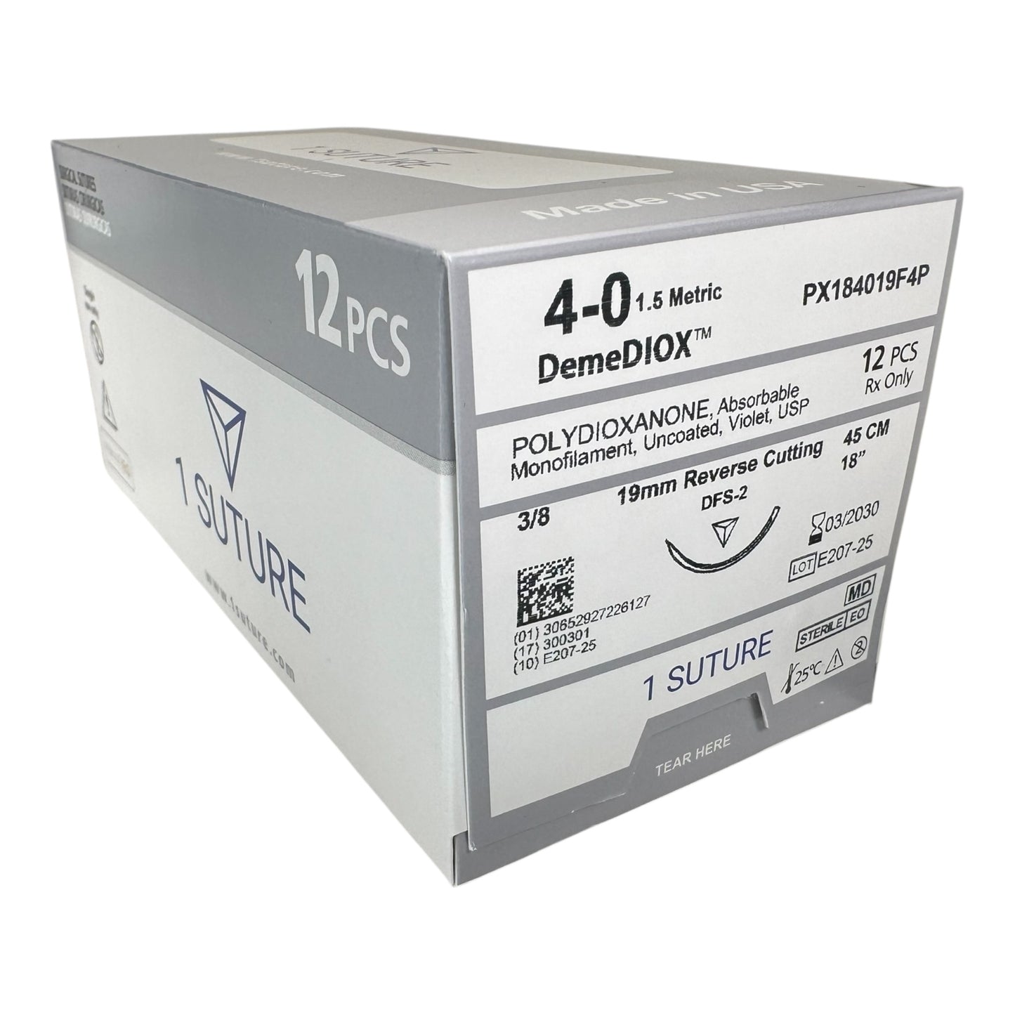 Ultra Sharp Polydioxanone (PDO), Box of 12 Sutures