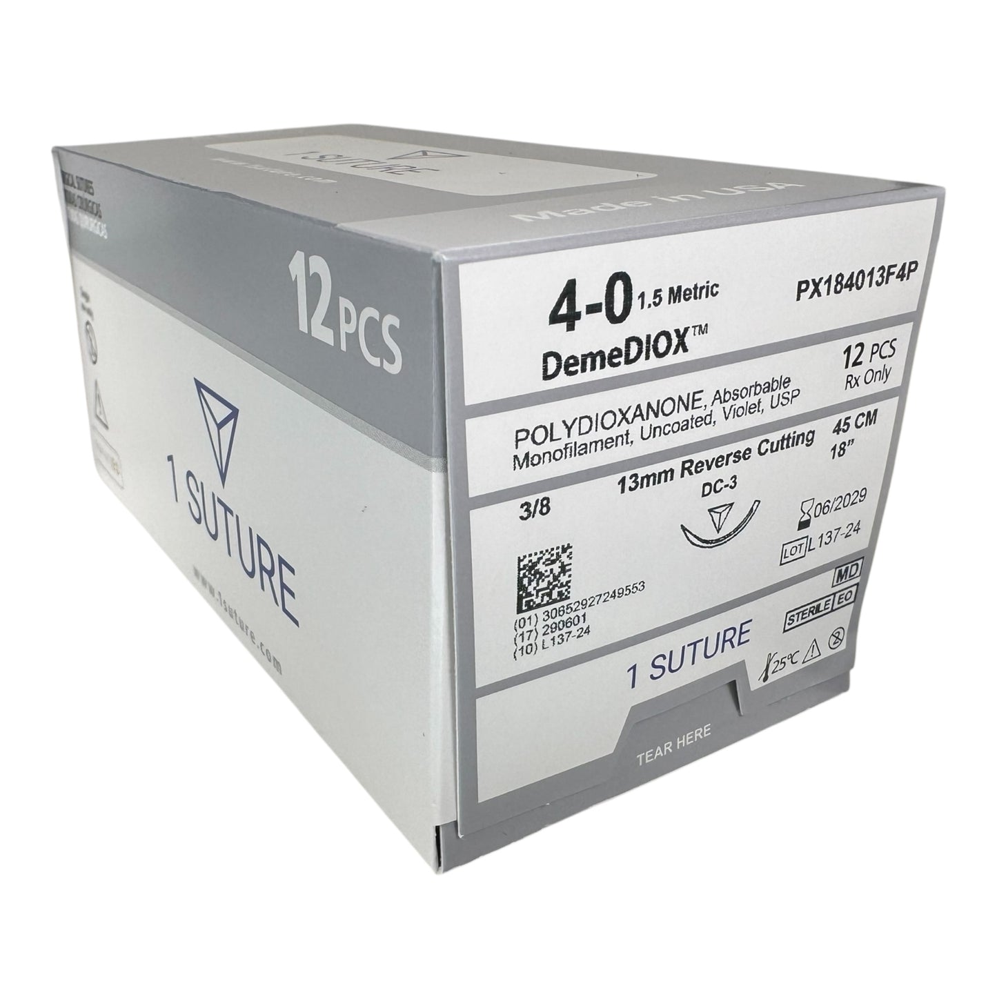Ultra Sharp Polydioxanone (PDO), Box of 12 Sutures