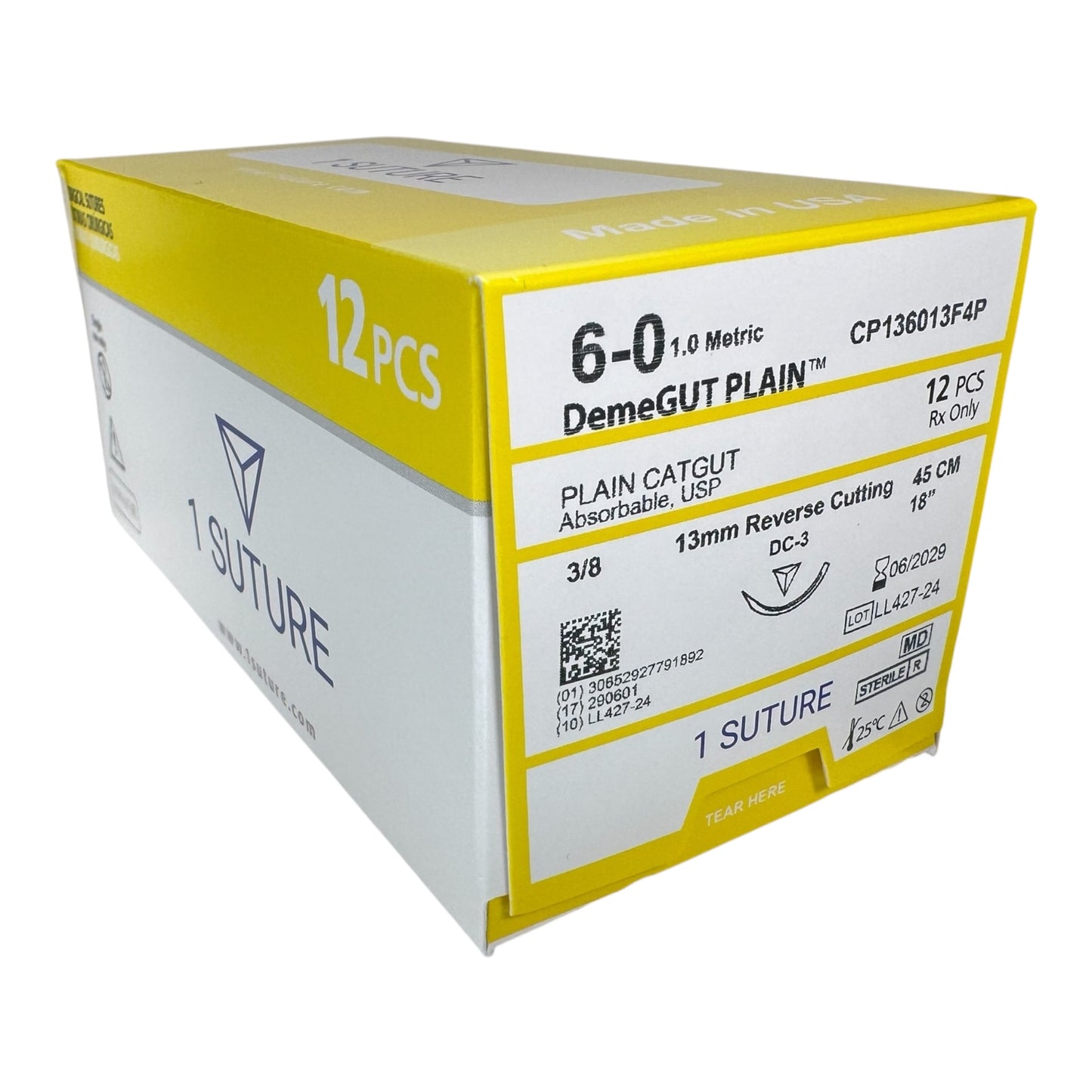 Ultra Sharp Plain Gut, Box of 12 Sutures